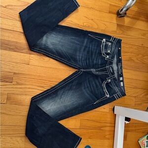 Miss Me Dark Blue Straight Jeans